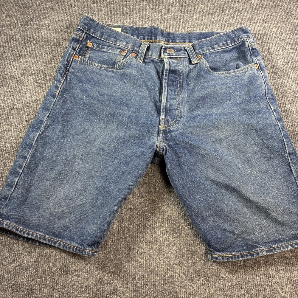 Levi's 501 Men's Denim Shorts W31 Blue Button Fly Jean Shorts 9" Inseam